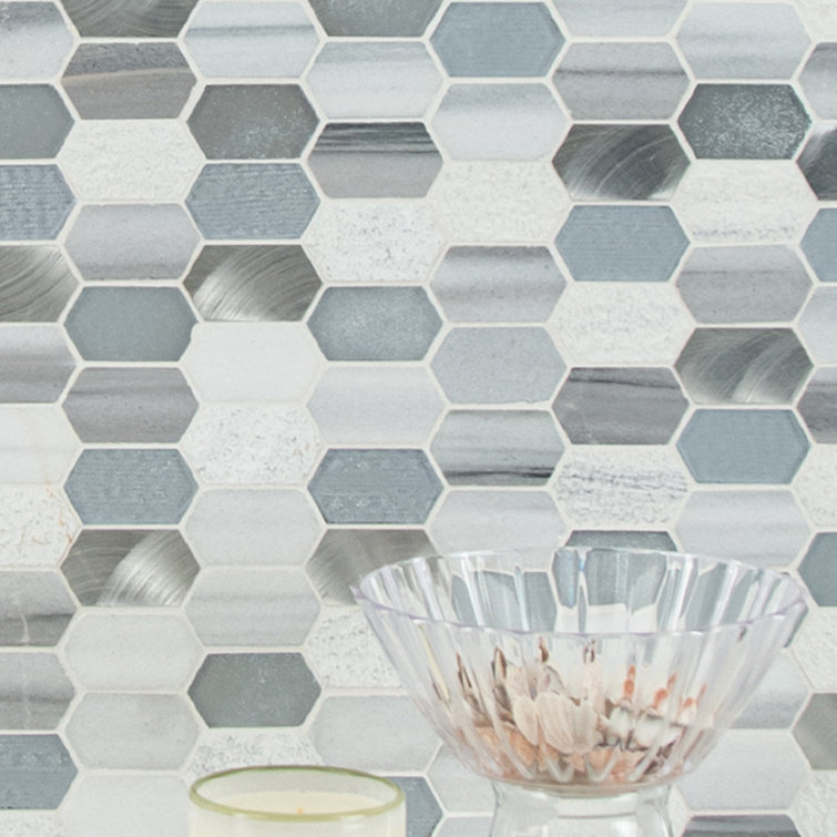 MSI Harlow Picket Glass/Stone Mosaic Tile in Gray & Reviews Wayfair